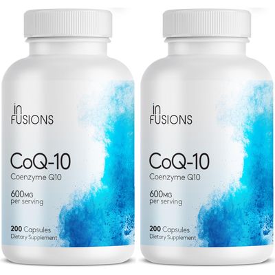 Infusions Maximum Strength Pure CoQ10 600mg 200 Capsules High Absorption Gluten Free Non-GMO (2)