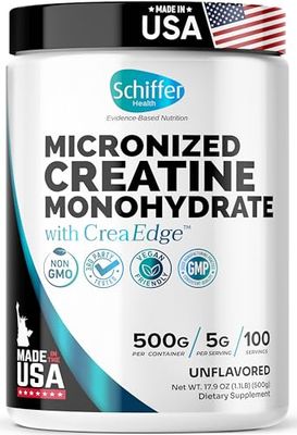 Creatine Monohydrate Powder 500g - Supports Muscle Growth, Strength &amp; Cognitive Function, 5g per Serv - 100 Servings, Pure Micronized Creatine for Enhanced Performance, Unflavored, 17.9 oz