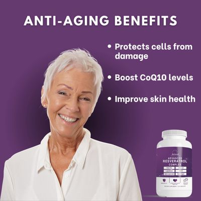 Nutriumph Advanced Resveratrol Complex - 1400mg Antioxidant Supplement with CoQ10, L-Glutathione, Alpha Lipoic Acid, Green Tea, Olive Leaf, and Black Pepper - 120 Vegan Capsules - Non-GMO, Made in USA