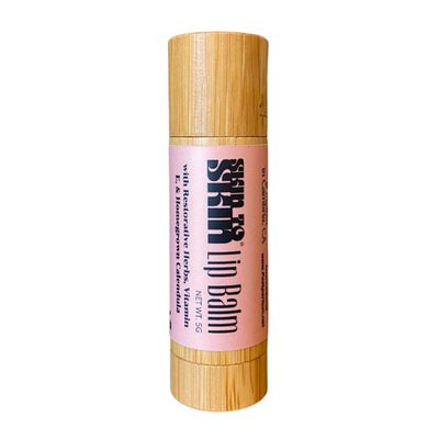 Skin to Skin Plant Based Lip Balm - 5 Gram Sustainable and Eco Friendly Lip Balm in Bamboo Tube - Moisturizing Lip Balm for Pregnancy and Postpartum - Natural and Handmade Skincare
