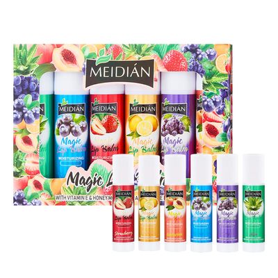 6 Pack Lip Balm Bulk,Natural lip balm Lip Care Products Moisturizing Soothing Chapped Lips 6 Flavors Lip Moisturizer Anti-cracking Moisturizes and Smooth Lip Lines Fruit Flavored Lip Balm Set