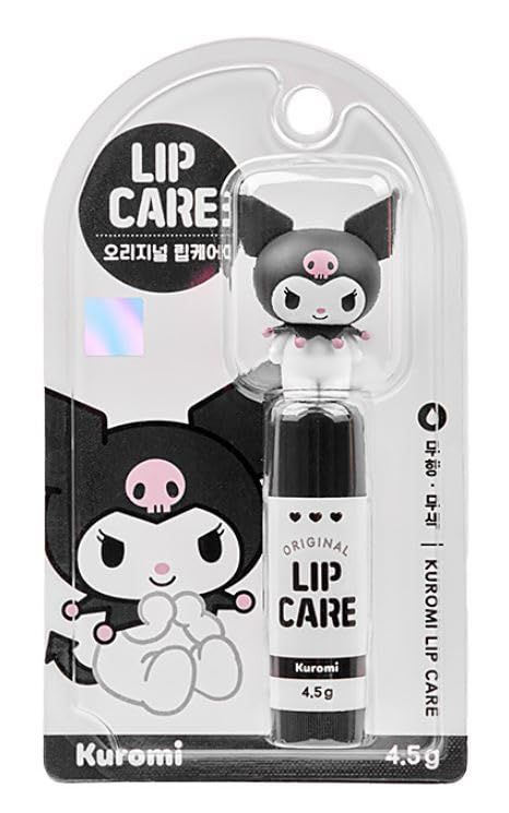 Cute Lip Balm, Adorable Character Lip Balm for Kids, Moisturizing and Nourishing Lip Care with Shea Butter for All Ages, Girls Lip Gloss, Toddler Lip Gloss (Black - Unscented)