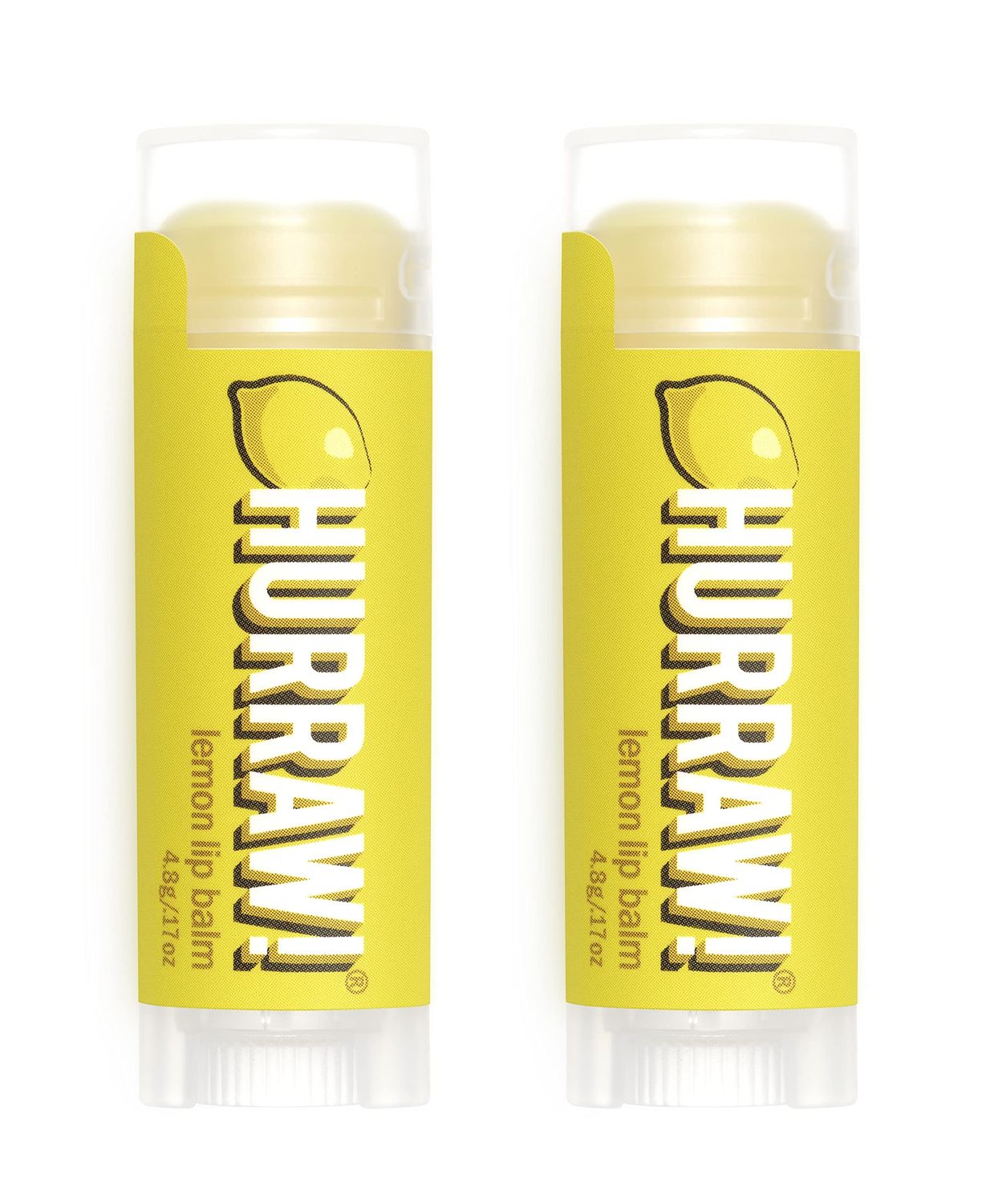 Hurraw! Lemon Lip Balm, 2 Pack: Organic, Certified Vegan, Cruelty and Gluten Free. Non-GMO, 100 Natural Ingredients. Bee, Shea, Soy and Palm Free. Made in USA