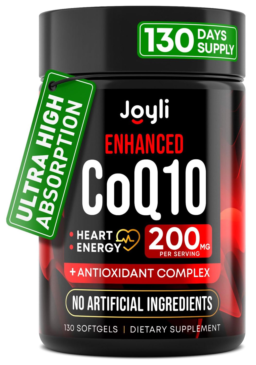 High Absorption CoQ10 200MG - Co Q10, 200mg Softgels for Heart Health &amp; Energy Production - Enhanced Co Q 10 Supplement with Antioxidants and Flaxseed Oil - CoQ10 200 mg Per Serving