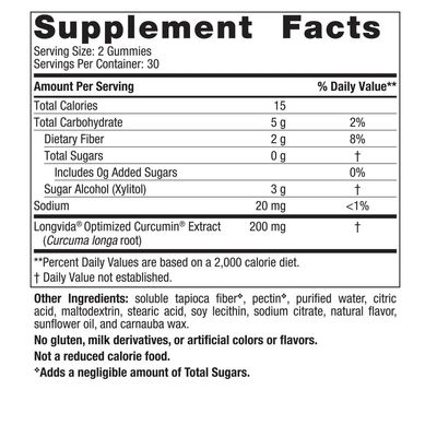 Nordic Naturals Zero Sugar Curcumin Gummies, Mango - 60 Gummies - 200 mg Optimized Curcumin Extract - Great Taste - Antioxidant Support, Healthy Metabolic Balance - Non-GMO, Vegan - 30 Servings