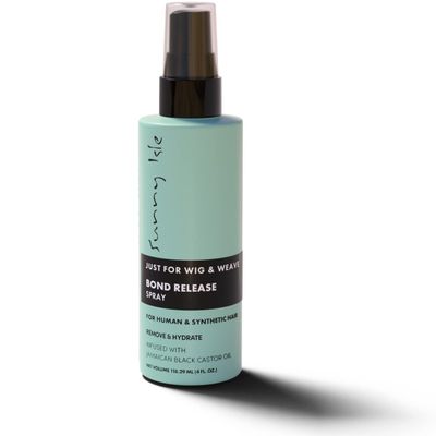 Sunny Isle Just for Wig, Weave, Braid, &amp; Extensions Bond Release Spray 4oz | For Synthetic &amp; Natural Hair | Aloe Vera, Tea Tree, Borago Seed &amp; Jamaican Black Castor Oils | Alcohol-Free Hairspray