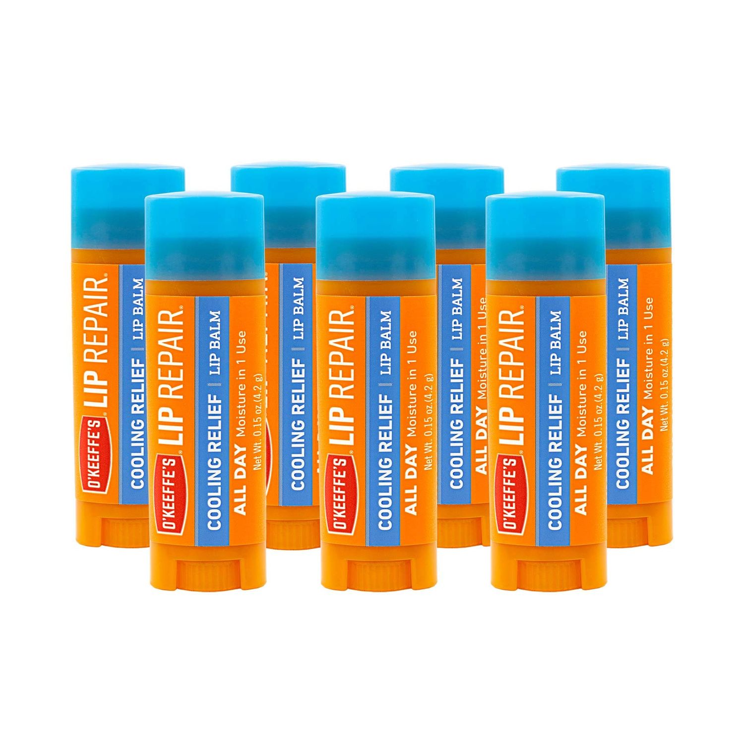 O&#39;Keeffe&#39;s Cooling Relief Lip Repair Lip Balm for Dry, Cracked Lips, Stick, (Pack of 7)