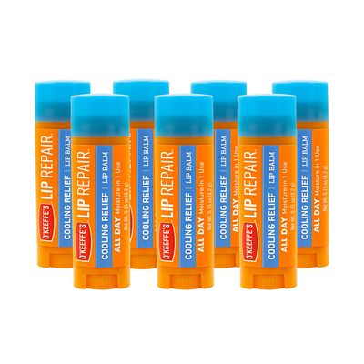 O&#39;Keeffe&#39;s Cooling Relief Lip Repair Lip Balm for Dry, Cracked Lips, Stick, (Pack of 7)