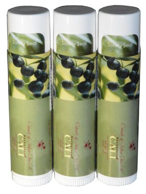 Cali Baronessa Oliva Green Baci SPF 15 Moisturizing Lip Balm - Protect and Moisturize Lips - 0.15 Ounce Each, Pack of 3