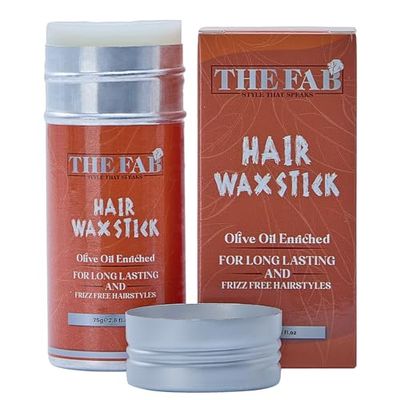 The Fab Hair Wax Stick for Women No Residue Scent Free Wax Stick for Hair Bun Maker -Tame Flyways, Non-Greasy Anti Frizz, All Day Hold, Pomade Edge Control Hair Stick Wax for Women &amp; Kids