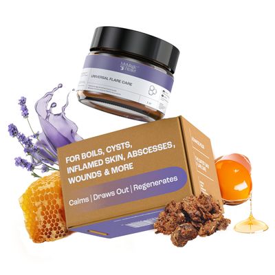 Universal Flare Care | Relief for 97 of Skin Issues | Cysts, Inflamed Skin, Hidradenitis Suppurativa, Abscesses, Impetigo | All Natural Flare Up Solution With Propolis &amp; Egg Yolk Extract 1 oz