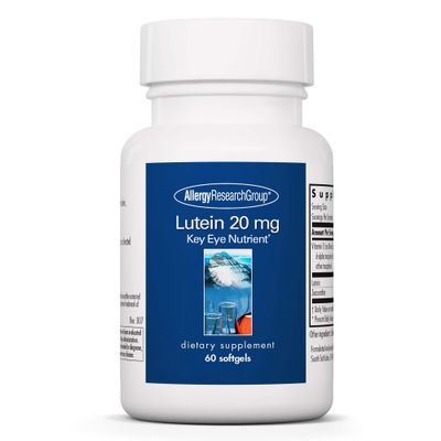 Allergy Research Group Lutein Supplement - Eye Vitamins, 20mg Lutein and Zeaxanthin for Eyes, Eye Health, Sight Care, Softgels - 60 Count