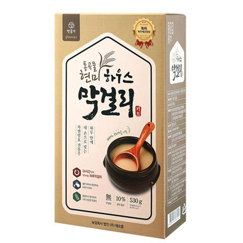 BanGongGi Whole Grain Brown Rice It is Korean Traditional Liquor Homemade House Makgeolli (Rice Wine) Making KIT 5 Bottles