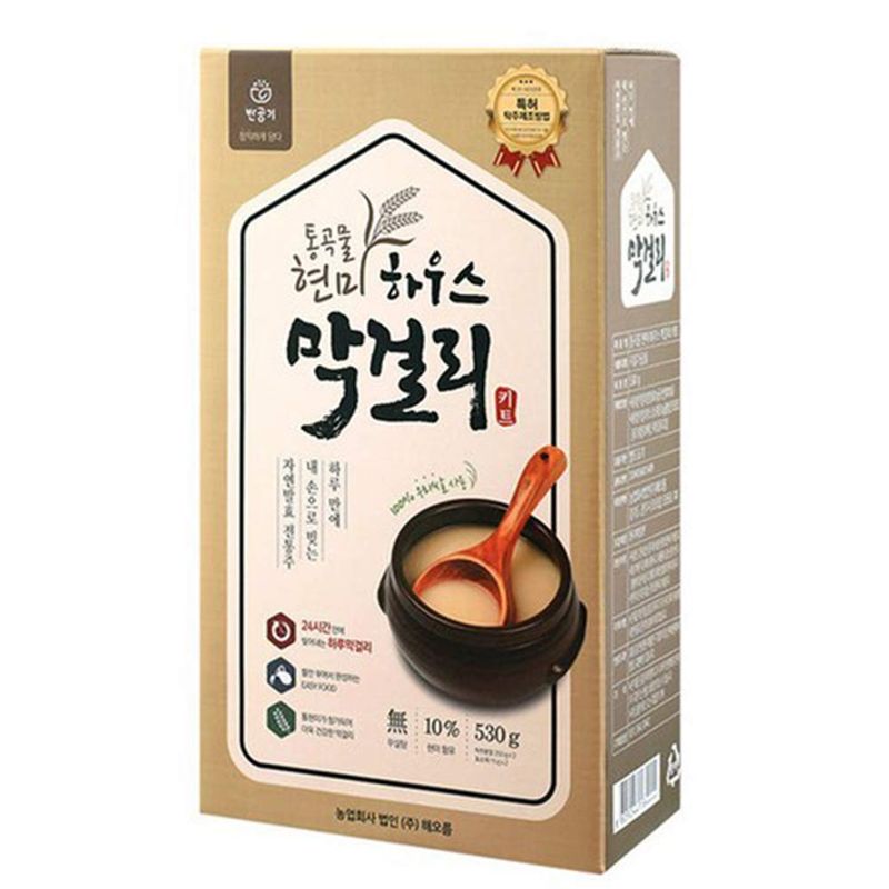 BanGongGi Whole Grain Brown Rice It is Korean Traditional Liquor Homemade House Makgeolli (Rice Wine) Making KIT 5 Bottles