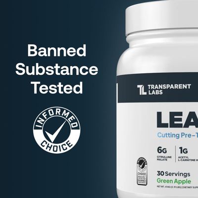 Transparent Labs Lean Pre-Workout - Body Recomposition Pre Workout for Men and Women with Acetyl L-Carnitine, Beta Alanine Powder, &amp; PurCaf Organic Caffeine Powder - 30 Servings, Blue Raspberry