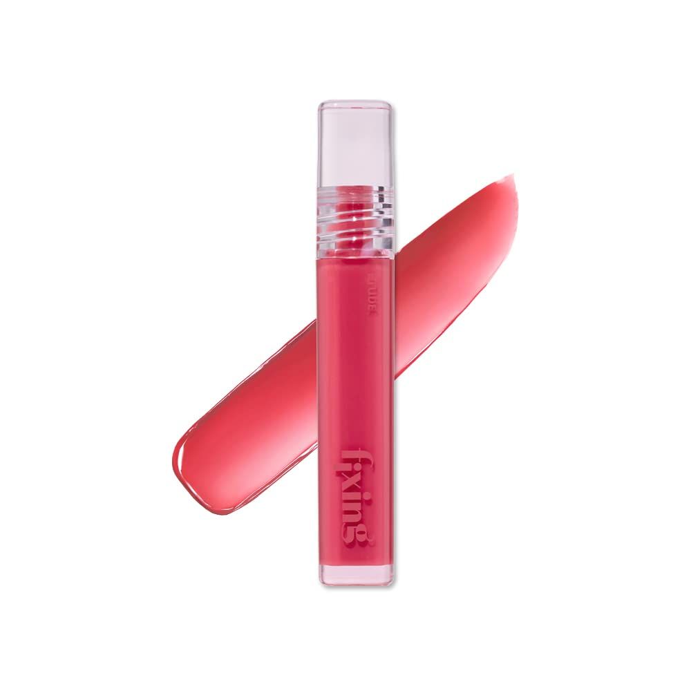 ETUDE Glow Fixing Tint 4 Chilling Red | Non-Sticky Glossy Shine Lip Stain | Fills up with Comfortable Moisture | Tints for Dry Lips