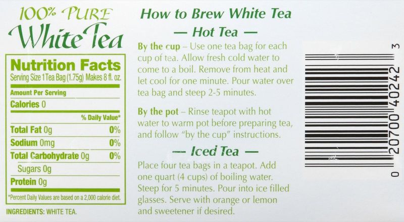 Salada Pure White Tea, 40 ct, 2 pk