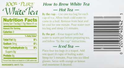 Salada Pure White Tea, 40 ct, 2 pk