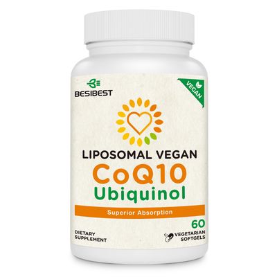 Besibest 1000mg Liposomal CoQ10 Ubiquinol, 60 Vegan Softgels, High Absorption Ubiquinol CoQ10 Supplement, Active Antioxidant Form of Coenzyme Q10 for Heart Function &amp; Energy Production