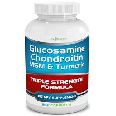 VitaBreeze Glucosamine Chondroitin, MSM &amp; Turmeric Dietary Supplement - 248 Capsules
