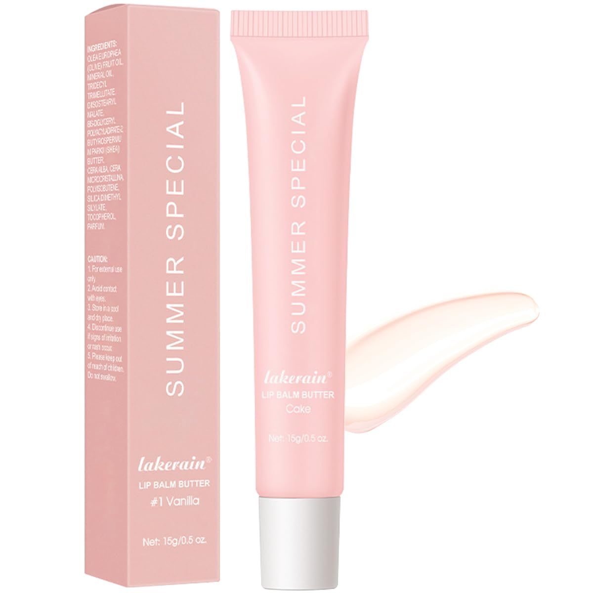 Kureelect Summer Lip Butter Balm, Moisture and Hydration Lip Gloss, Long-lasting Hydrating Non-Sticky Lip Balm, Soften Dry Lips Lip Care (Cake, 1Pcs)