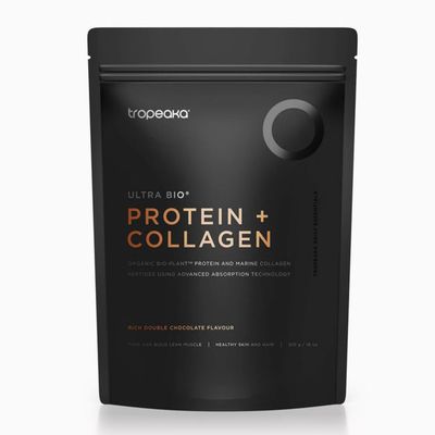 Tropeaka Collagen Protein Powder for Smoothies &amp; Shakes - Double Chocolate - Clean Protein &amp; Marine Collagen Peptides for Skin, Hair &amp; Nails, Dairy Free, Gluten Free, Non-GMO, 18oz (17 Servings)