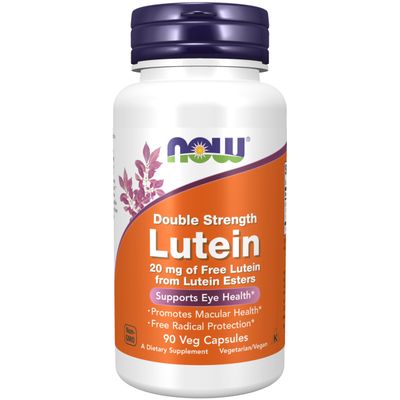 NOW Foods Supplements, Lutein 20 mg with 20 mg of Free Lutein from Lutein Esters, 90 Veg Capsules