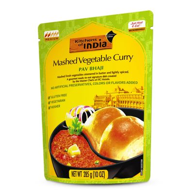 Kitchens Of India Ready To Eat Pav Bhaji, Mashed Vegtable Curry, 10-Ounce Boxes (Pack of 6)