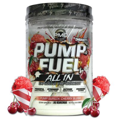 PMD Sports Pump Fuel All in Insanity - Ultimate Muscle Pump Supplement &amp; Pre Workout Powder - Maximum Energy and Focus with Premium Creatine, Beta Alanine &amp; More -Surgin Cherry Slush (20 Servings)