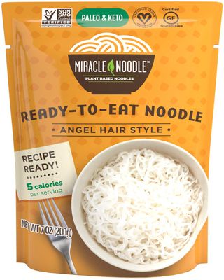 Miracle Noodle Ready to Eat Angel Hair Pasta, 7 Oz (Pack of 6), Plant Based Shirataki Konjac Noodles, 5 Calories, 1g Net Carbs Per Serving, Keto, Gluten-Free