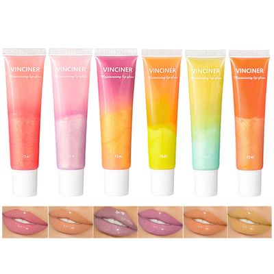 Miaritick 6pcs Color Changing Lip Gloss Set, Lip Butter Gloss for Dry Lips, Glass Finish Hydrating Lip Balm,Create Plump Pout