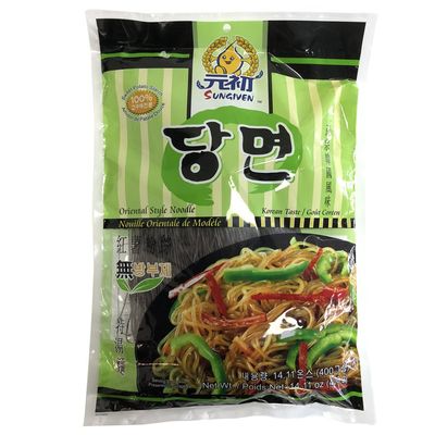 SUNGIVEN Sweet Potato Glass Noodles, Japchae, Korean Vermicelli Pasta, Fat-free and Gluten-free, 100 Sweet Potato Starch, No Additive, No Alum inside, Holiday Gifts 14.11 Ounce