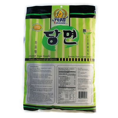 SUNGIVEN Sweet Potato Glass Noodles, Japchae, Korean Vermicelli Pasta, Fat-free and Gluten-free, 100 Sweet Potato Starch, No Additive, No Alum inside, Holiday Gifts 14.11 Ounce
