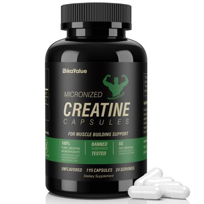 BIKAYALUE Micronized Creatine Monohydrate Capsules, Creatine Capsules Supplement for Muscle, Strength, Performance, Energy, Recovery, Gluten Free Creatine for Women and Men - Blue 39