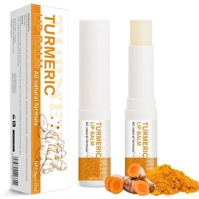 MUREND 2PCS Turmeric Lip Balm for Smokers Dark Lip Treatment with Turmeric oil, Help Fade Lip, Lip Exfoliator, Long-Lasting Natural Balm Moisturize &amp; Nourish Dry, Cracked, Dull, Reduce Fine Lines Lip