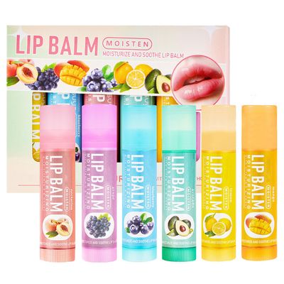 6 Packs Lip Balm Gifts, Moisturizing Lip Care Stick Stocking Stuffers, Original Beeswax with Vitamin E, Natural Lip Care for Dry Lips