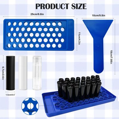 DIY Lip Balm Filling Tray and Spatula, 1 Pack with Blue Color
