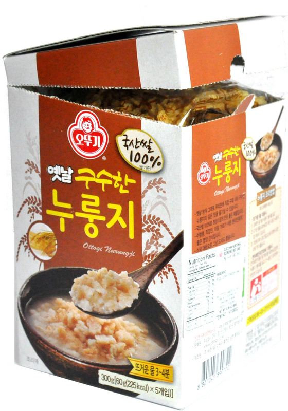 Ottogi Scorched Rice Chips - Korean Nurungji Snack, 2.1oz (60g) 5 Packs, Crispy &amp; Savory Traditional Rice Cracker