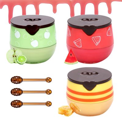ZHISHUDL 3-Piece Lip Balm Trio: Watermelon, Green Apple &amp; Honey - Moisturizing Lip Sleeping Mask for All Skin Types