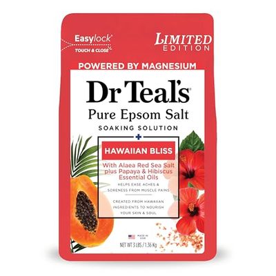 Dr Teal&#39;s Epsom Salt Magnesium Soak, Limited Edition Hawaiian Bliss, 3lbs