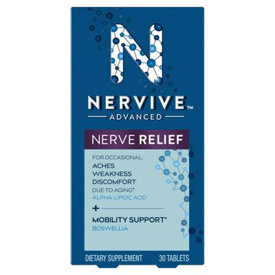 Nervive Advanced Nerve Relief Mobility, with Alpha Lipoic Acid to Help Reduce Nerve Aches, Weakness, &amp; Discomfort and Boswellia to Promote Mobility, Vitamins B12,B6,B1, 30 Tablets