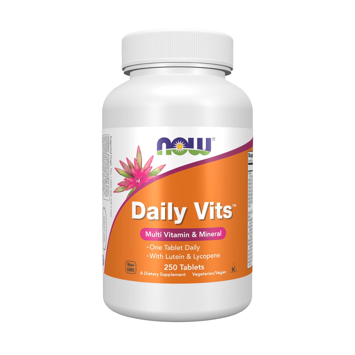 NOW Foods Supplements, Daily Vits, One Tablet Daily with Lutein &amp; Lycopene, 250 Tablets