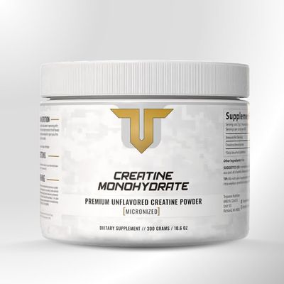 Troponin Nutrition Creatine Monohydrate Premium Unflavored Micronized Creatine 300G, 5G Per Serving, 10.6oz