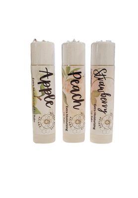 Fruit Fusion Pack-Extra Moisturizing Lip Balm With Raw Beeswax &amp; Organic Cocoa Butter-Golden Hives Apiary (Apple, Peach, Strawberry)