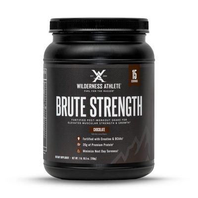 Wilderness Athlete - Brute Strength BCAA Post Workout | BCAA Creatine Workout Powder - Premium Post Workout Recovery Drink | 15 Serving Tub (Chocolate)