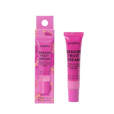 Avatara Dragonfruit Dream Tinted Lip Jelly - Hydrating Lip Gloss Treatment with Vitamin-Rich Botanicals, Cool Berry Tint, Vegan &amp; Cruelty-Free, Soothes &amp; Softens Dry Lips, 15mL/0.15 Fl Oz