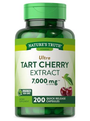 Nature&#39;s Truth Tart Cherry Extract Capsules | 7000mg | 200 Count | Non-GMO &amp; Gluten Free Supplement