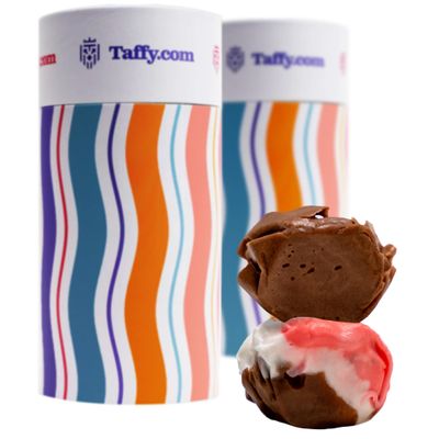 Taffy.com Salt Water Taffy Candy Duo Pack - Chocolate Fudge and Neapolitan Ice Cream
