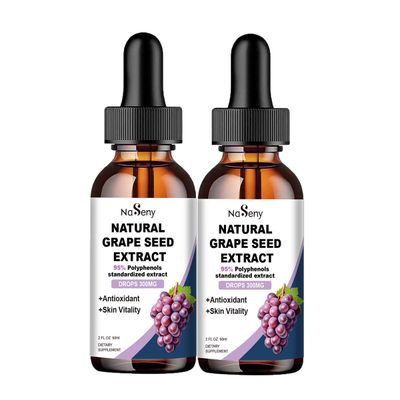 Grape Seed Extract Liquid Drops Standardized to 95 Polyphenols-300 mg Grape Seed Maximum Strength Standardized Tincture, High Absorption Liquid Vitis Vinifera Extract Drops -Non-GMO (2 Bottles)