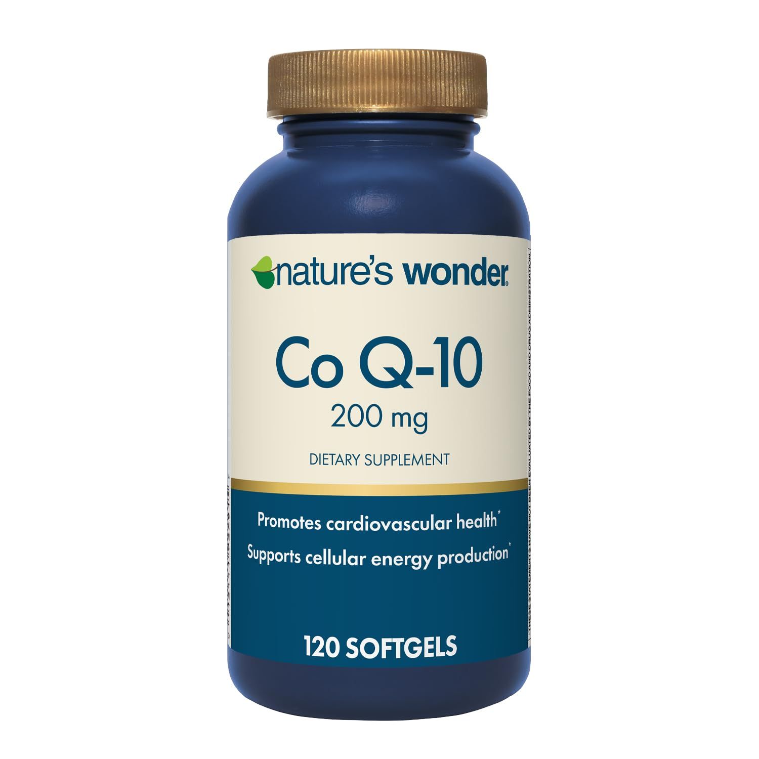 Nature&#39;s Wonder CoQ10 Supplement - CoQ10 200mg Softgels to Support Heart Health, Cardiovascular Function, and Cellular Energy Production, 120 Softgels, 120 Days Supply